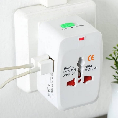 Picture of Universal  World Travel Adapter All in 1  with 2 USB Port Charger Plug