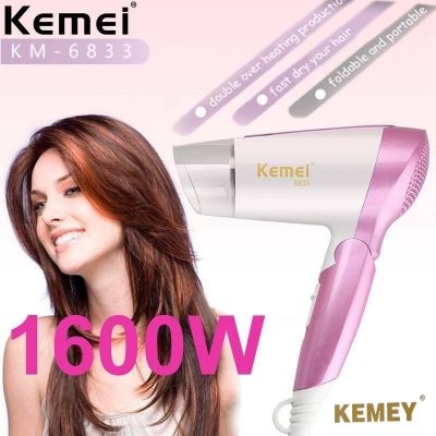 Picture of Kemey KM6833 Cool and Hot  Electric Foldable Hair Dryer for Women - Hair Dryer