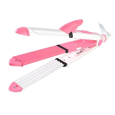 Picture of Kemei KM-1213 Professional  3 In 1 Electric Multifunction Ceramic Iron Wave Hair Curler Straighter for women