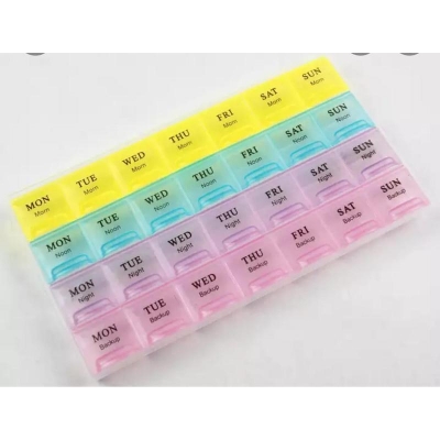 Picture of 7 Days Medicine Kit box organizer with 28 grids Week day medicine box from Morning-noon-night