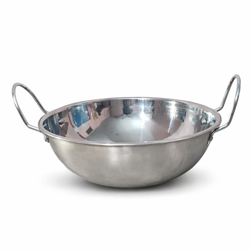 Picture of Steel cooking  Kadai/ stainless steel  strong and long lasting Korai / Inferred and Induction stove korai/ Gas Stove korai  (Silver)