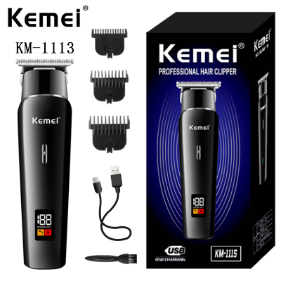 Picture of Kemei KM-1113 LED  Rechargeable Hair Trimmer USB Low Noise Professional Cordless Portable Men's Hair Cut Clipper