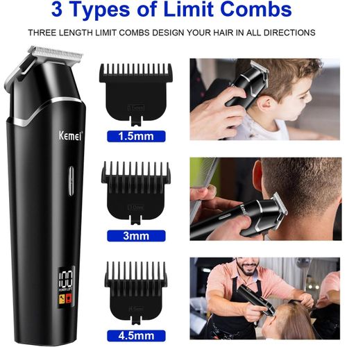 Picture of Kemei KM-1113 LED  Rechargeable Hair Trimmer USB Low Noise Professional Cordless Portable Men's Hair Cut Clipper