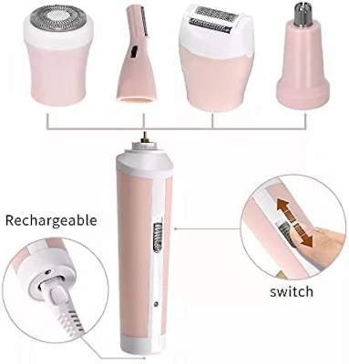 Picture of Kemei Km-3024 Multifunctional 4 In 1 Rechargeable Face, Eyebrow, Nose, & Lady Shaver for Women