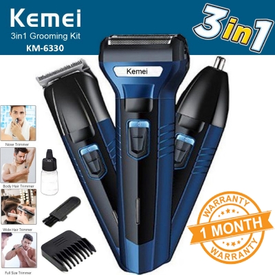 Picture of Kemei KM-6330 3 In 1 Professional Hair Trimmer Super Grooming Kit Shaver Clipper Nose Trimmer