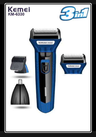 Picture of Kemei KM-6330 3 In 1 Professional Hair Trimmer Super Grooming Kit Shaver Clipper Nose Trimmer