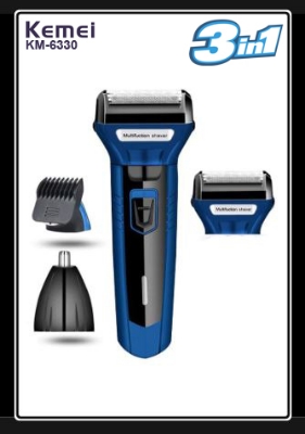 Picture of Kemei KM-6330 3 In 1 Professional Hair Trimmer Super Grooming Kit Shaver Clipper Nose Trimmer