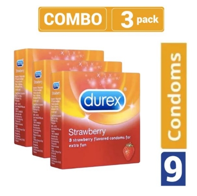 Picture of Durex - Strawberry Condom - Combo Packs 3 Packs - 9pcs