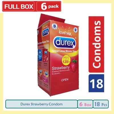 Picture of Durex Strawberry Condom - Combo Full Box 6 Packs - 18pcs.
