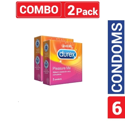Picture of Durex  Pleasure Me Condom Combo 2 Packs - 6pcs
