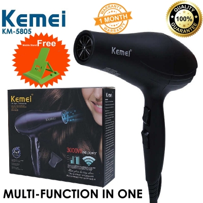 Picture of Kemei KM-3322/KM-5805/KM-2376/KM-2378/KM-810 (2 IN 1) High Quality Eu Plug 220 Voltage Mini Portable Family Travel Hair Dryer Family Essential Supplies-3000W - Hair Dryer