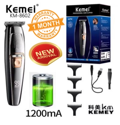 Picture of Kemei KM-8602 USB rechargeable hair clipper haircut machine beard trimmer LCD display men' & Women trimmer.