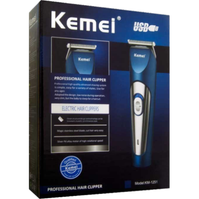 Picture of Kemei KM-1251 Rechargeable 3 clipper Hair and Beard Trimmer for Men