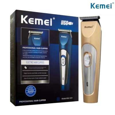 Picture of Kemei KM-1251 Rechargeable 3 clipper Hair and Beard Trimmer for Men