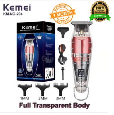 Picture of Kemei Km-NG204 Full transparent Digital meter Hair and Beard Trimmer with fast charging for men - Trimmer