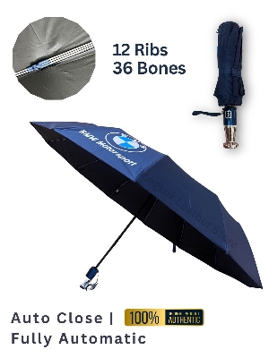 Picture of BMW Umbrella 12 Ribs Auto Lock Umbrella | BMW motorsport Umbrella 36 Bones UV Protected For Men & Women| Heavy Duty BMW Umbrella New Design - Blue