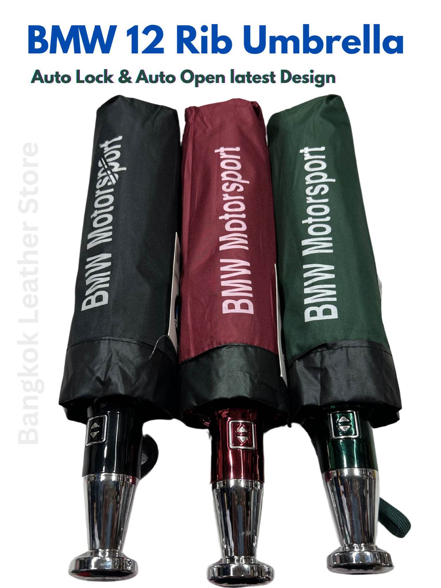 Picture of BMW Umbrella 12 Ribs Auto Lock Umbrella | BMW motorsport Umbrella 36 Bones UV Protected For Men & Women| Heavy Duty BMW Umbrella New Design - Blue