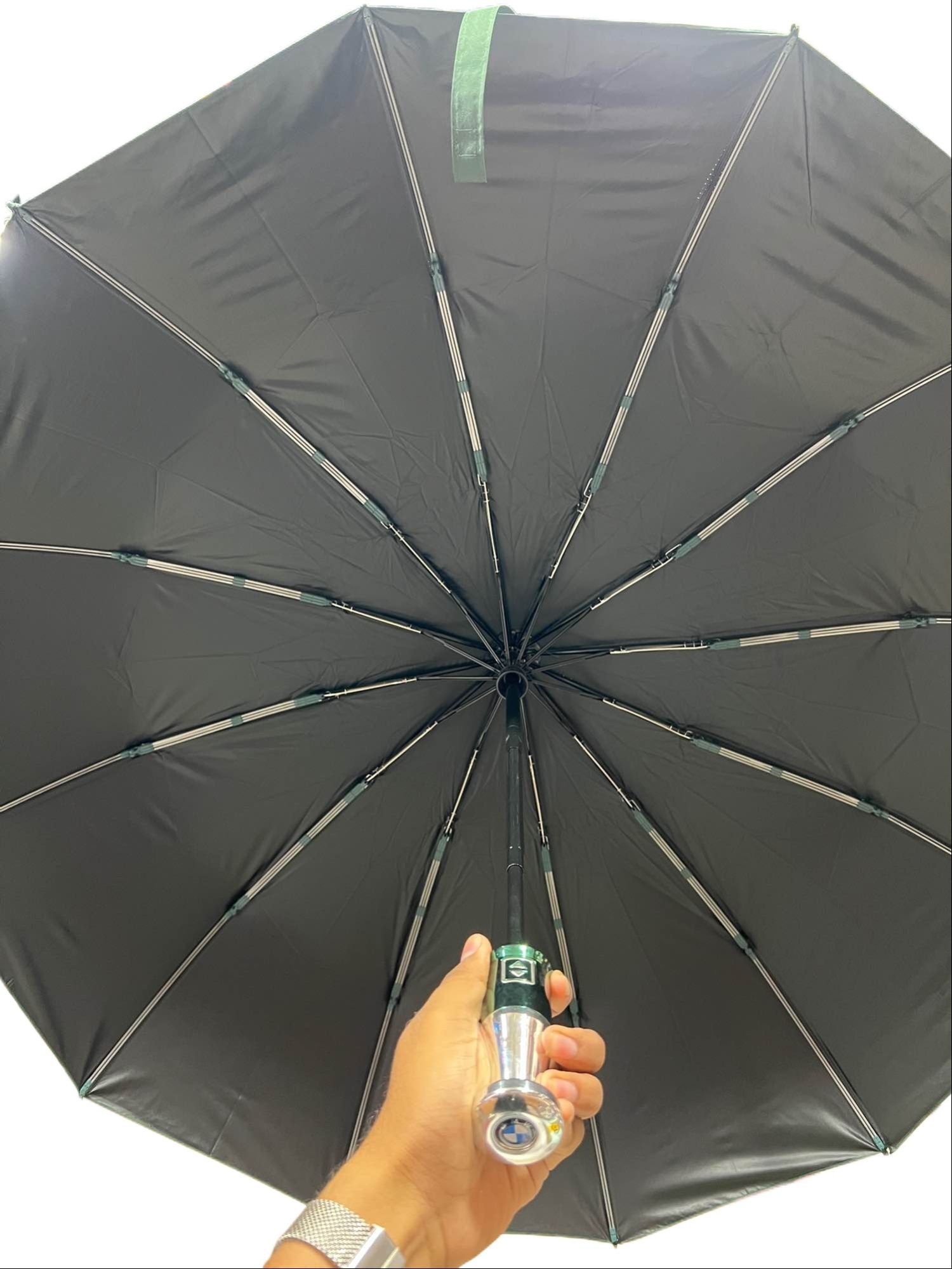 Picture of BMW Umbrella 12 Ribs Auto Lock Umbrella | BMW motorsport Umbrella 36 Bones UV Protected For Men & Women| Heavy Duty BMW Umbrella New Design - Blue