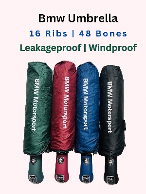 Picture of Bmw 16 Ribs umbrella | Leakproof & Windproof | Bmw Umbrella 16k-48 Bones Big Size Auto Close | 16 Stick umbrella (Full Look: 42) - Black