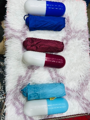 Picture of Mini Folding Capsule Umbrella with capsule case-solid color - Red