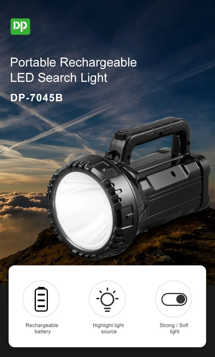 Picture of Outdoor rechargeable LED search light DP-7045B - 1 Piece