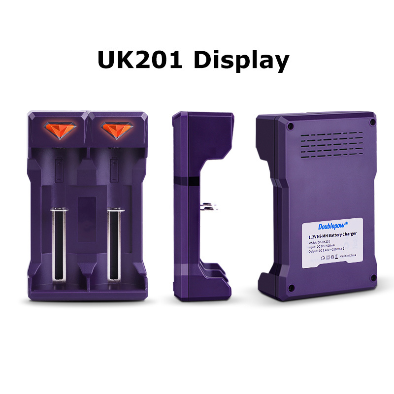 Picture of Doublepow UK201 1.2V Ni-Cd/Ni-MH Battery Fast Charger with Full Charge Indication Facility for Rechargeable 1.2V AA/AAA & 7/5 F6 Chewing Gum Stick/Gumstick for SONY MiniDiscs and Walkmans - 1 Piece