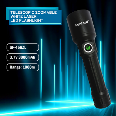 Picture of Telescopic Zoomable Flashlight with 20W High Powered White LASER LED Zoom Torch / Flash Light - 1 Piece
