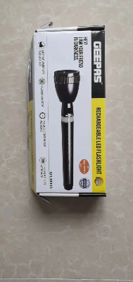 Picture of GEEPAS Original GFL3803N Rechargeable LED Flashlight (Torch Light Body Color : Grey), Portable & Lightweight | 2×18650 3.7V 5000mAh Li-ion Rechargeable Battery | 4hrs* Working | Ideal for Indoor & Outdoor Activities | Powerful Torch - 1 Piece