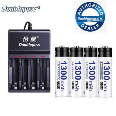 Picture of Doublepow UK83 4-slot Fast Battery Charger with 4 Pieces AA Size 1.2V 1300mAh Ni-MH Battery Combo Packs