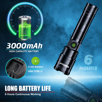 Picture of Sunford SF-470ZL Telescopic Zoomable 20W High Powered White LASER LED Zoom Flashlight - 1 Piece