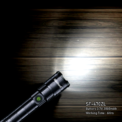 Picture of Sunford SF-470ZL Telescopic Zoomable 20W High Powered White LASER LED Zoom Flashlight - 1 Piece