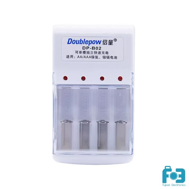 Picture of Doublepow DP-B02 Standard Charger with 4 Pieces AA Size 1.2V 1200mAh Ni-MH Battery Combo Pack (Charger has No Full Charge Indication Facility)