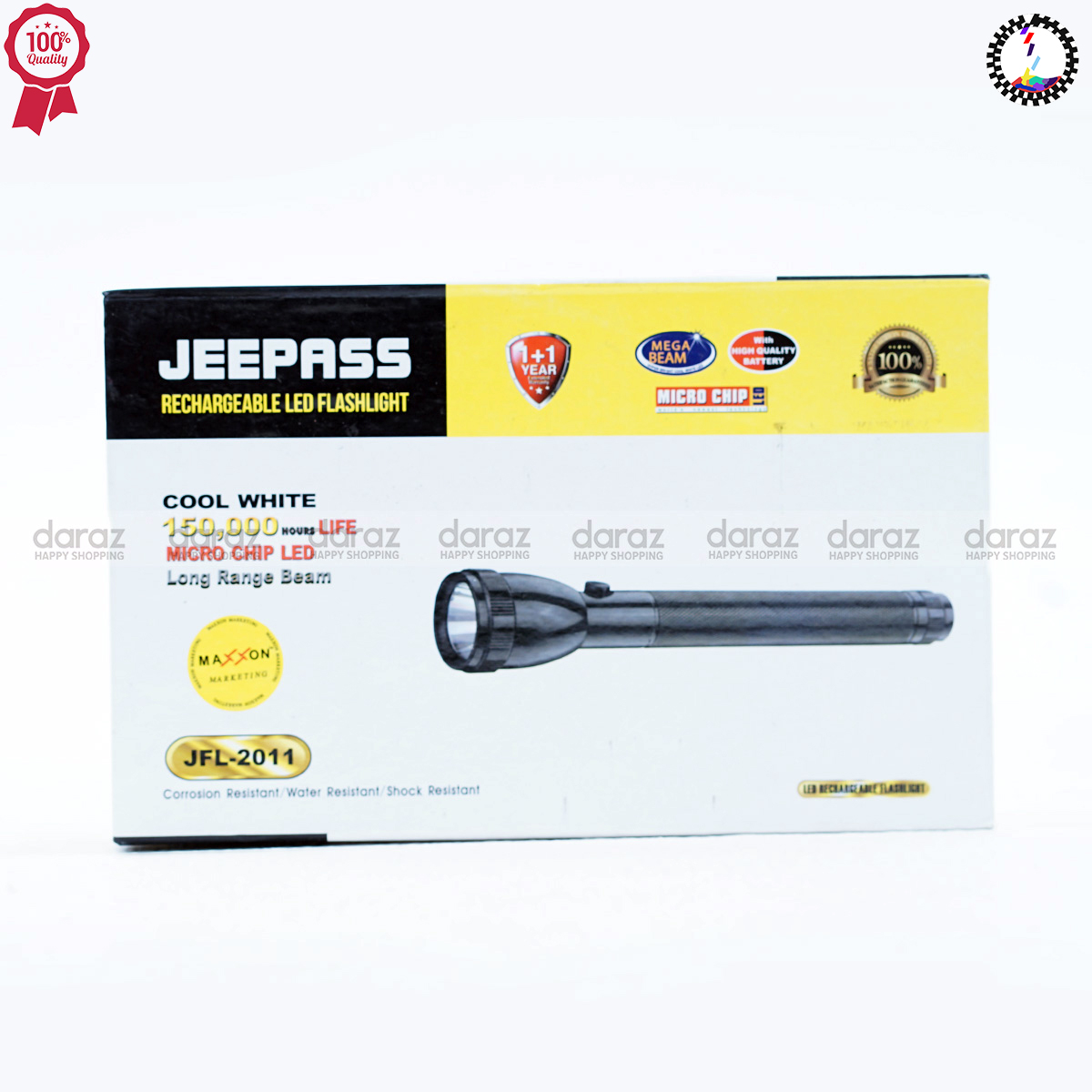Picture of JEEPASS JFL-2011 Rechargeable Metal Body LED Torch / Flashlight