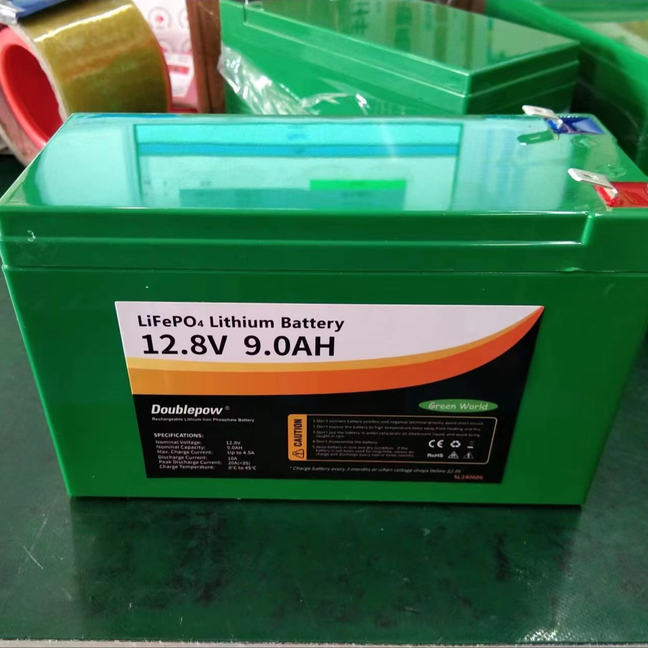 Picture of Doublepow 12.8V-9Ah 4S Lithium Iron Phosphate (LiFePO4) Battery Cell 2000 Cycles for DC Solar Fan & Computer UPS (600VA max) - 1 Piece