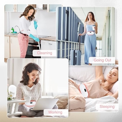 Picture of Heating Pad for Period Cramps, Fast Heating Pad with 6 Heat Levels and 6 Massage Modes, Portable Cordless Menstrual Heating Pad, Back or Belly Period Massager for Women