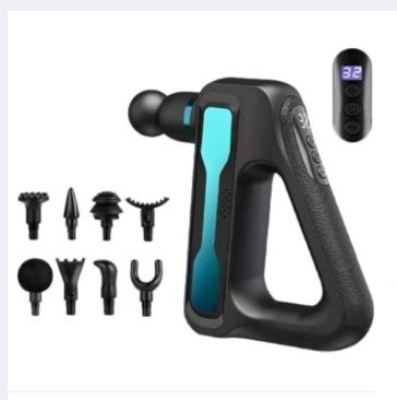Picture of Fascial Gun Deep Tissue Handheld with 32 Speed Levels 8 Massage Heads LCD Display Muscle Massager Quiet Powerful Percussion Fascial Gun for Pain Relief.