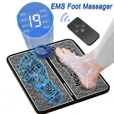 Picture of EMS Foot Massager with Remote control Electric Relaxation Machine for Legs Pain Relief Device.