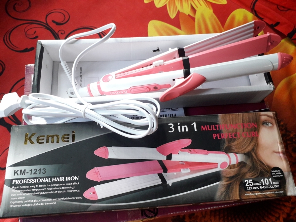 Picture of Kemei KM-1213 Professional Ceramic Coating 3 In 1 Hair Iron Curler Curling Iron Hair Styling