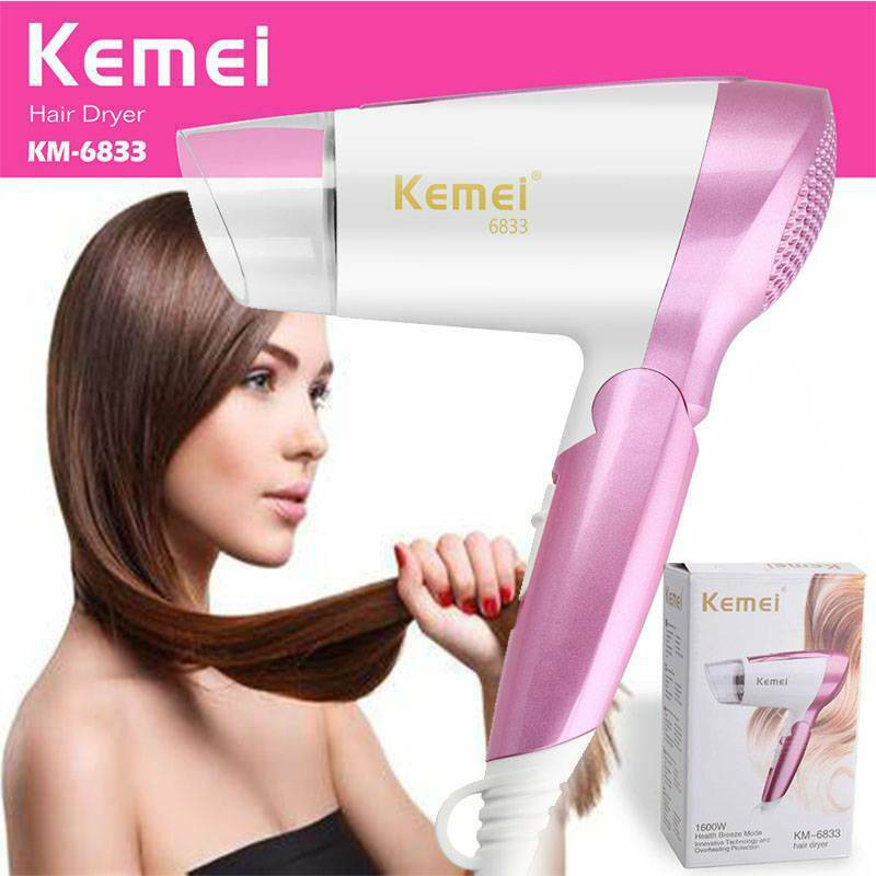 Picture of Kemei KM-6831/KM-6832/KM-6833/KM-3365 Mini Low Noise Foldable Electric Hair Dryer Styling Tools Home Hair Dryer For Girl.