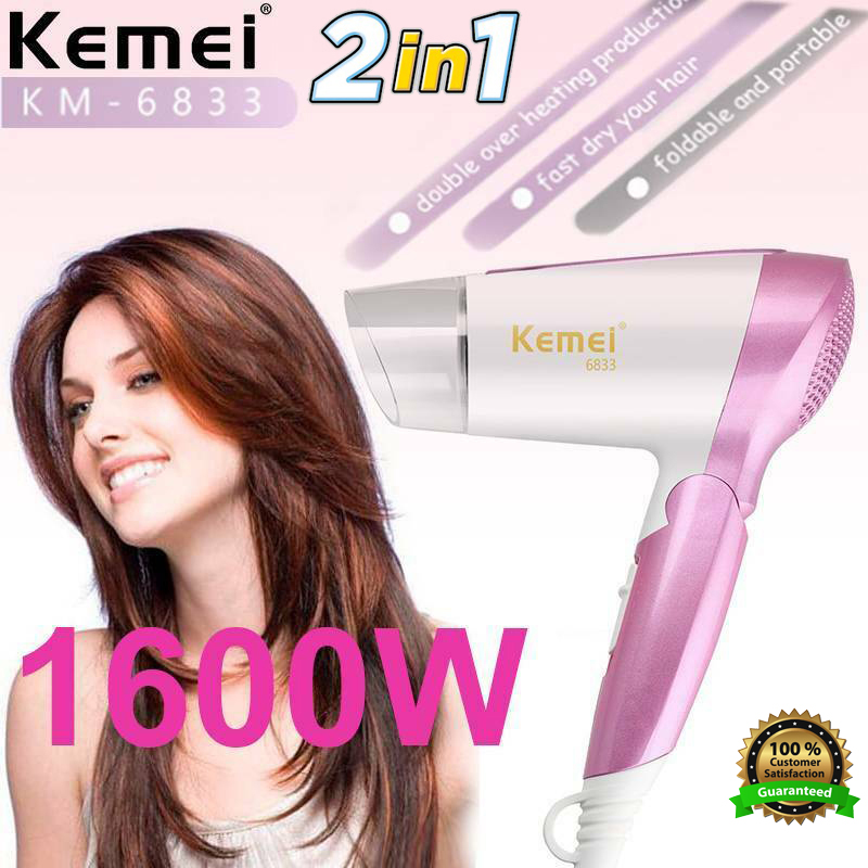 Picture of Kemei KM-6831//KM-6833 Mini Low Noise Foldable Electric Hair Dryer Styling Tools Home Hair Dryer For Girls