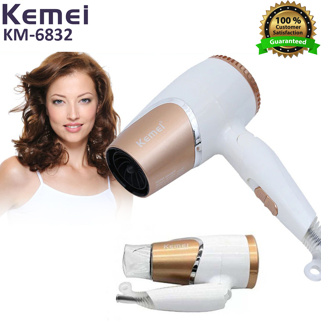 Picture of Kemei KM-6832/KM-3365 Mini Low Noise Foldable Electric Hair Dryer Styling Tools Home Hair Dryer For Girls
