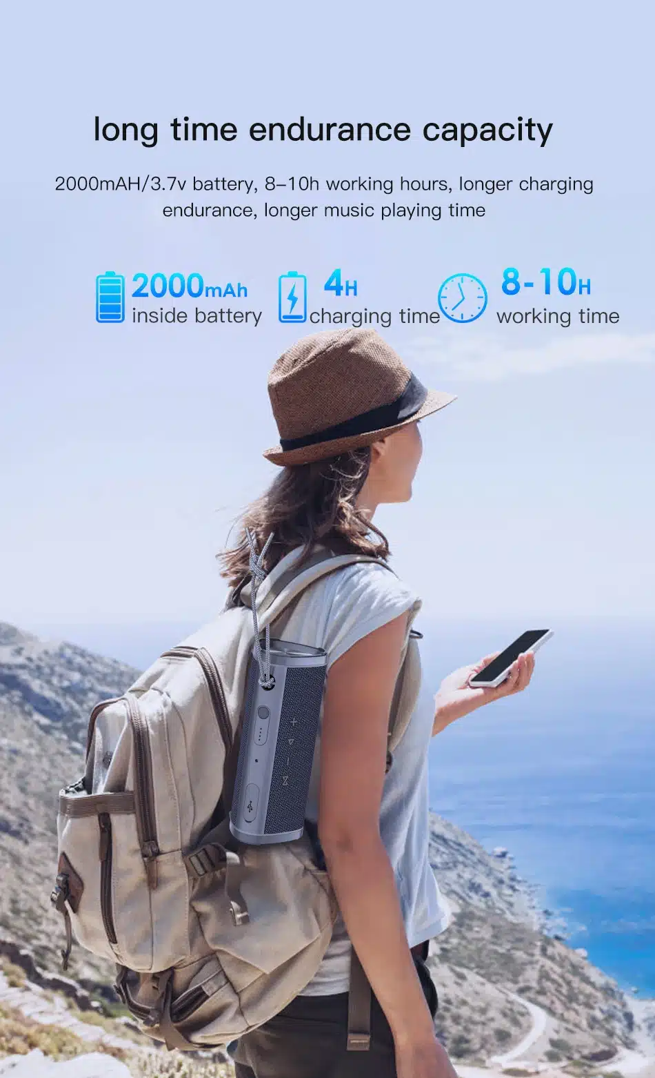 Picture of Awei Y331 TWS Outdoor Waterproof Speaker Bluetooth Wireless Stereo Super Bass Sound Support TF Card 2000mAh For Travel Party