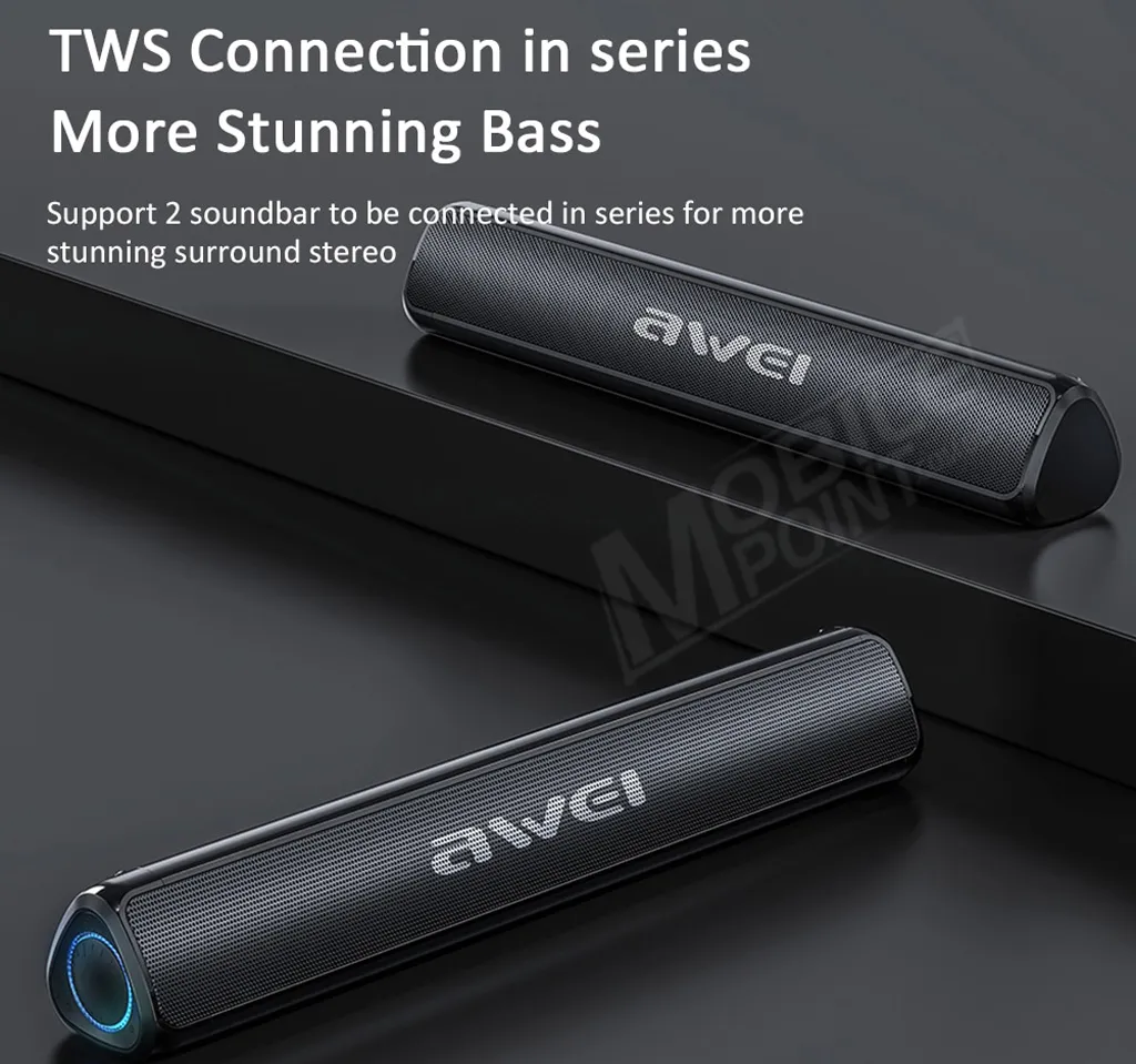 Picture of Awei Y333 Portable Bluetooth Speaker - Heavy Bass Stereo Sound Bar