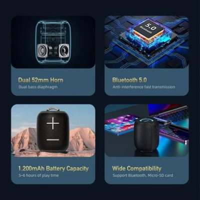 Picture of Awei Y526 Mini Bluetooth Speaker TWS Portable Wireless Stereo Sound System.