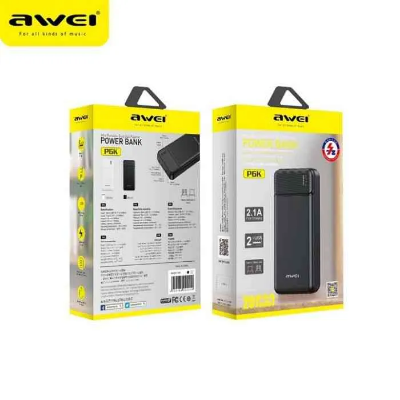 Picture of Awei P6K 20000mAh Dual USB Port Fast Charging Power Bank