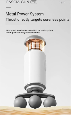 Picture of Portable Massage Gun, Triple head Massage Gun Pro+ Mini, 3-Head Percussion, 6-Speed Settings, Deep Tissue Muscle Relief, 2300-3200RPM, with 9 Attachments, 1200mAh Battery