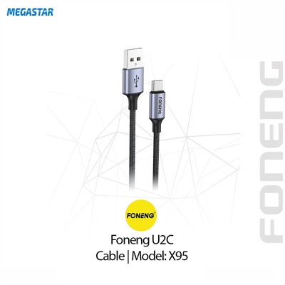 Picture of Foneng Metal Head  Nylon Braided Fast Charging Type C Cable (U2C) Black