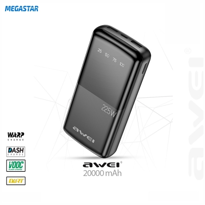 Picture of Awei 20000mAh 22.5W Fast Charge Power Bank Black