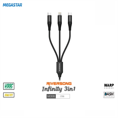 Picture of Riversong 3 IN 1 Infinity Cable (Model C58) Black