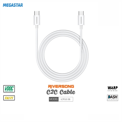Picture of RIVERSONG Lotus 08 C2C Fast Charging Cable White